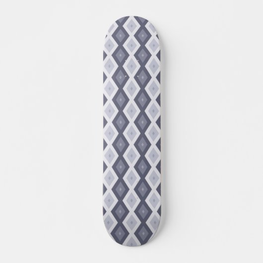 Skateboard Nuances de bleu gris motif diamant (Devant)