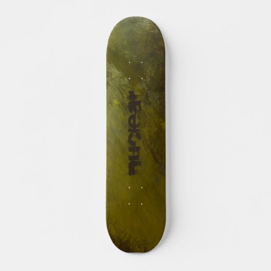 Skateboard Nucléaire - Vert Thème Customisé (Devant)