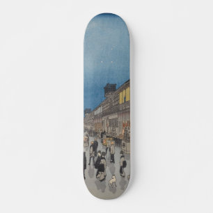 Skateboard Nuit de Saruwaka-machi Vintage Ukiyo-e Japonais