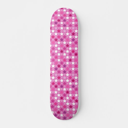 Skateboard Nuit rose vif étoile (Devant)