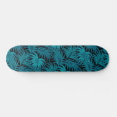 Skateboard Nuit Tropical Turquoise Palm Feuilles (Horz)