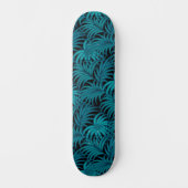 Skateboard Nuit Tropical Turquoise Palm Feuilles (Recto)