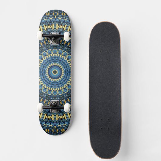 Skateboard Nuit Van Gogh Starry Abstrait Super Boho Mandala (Devant)