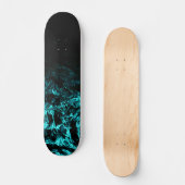 Skateboard Nuit venteuse bleu turquoise noir (Recto)
