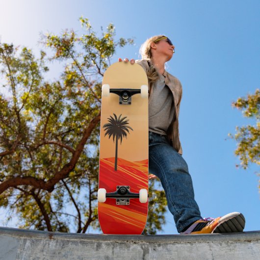 Skateboard Oasis minimaliste du désert d'été (Extérieur 1)