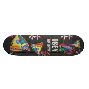 Skateboard Obéissez la planche à roulettes de Kitty