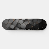 Skateboard Obsidienne et or conception abstraite du matériau (Horz)
