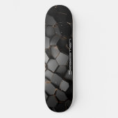 Skateboard Obsidienne et or conception abstraite du matériau (Recto)