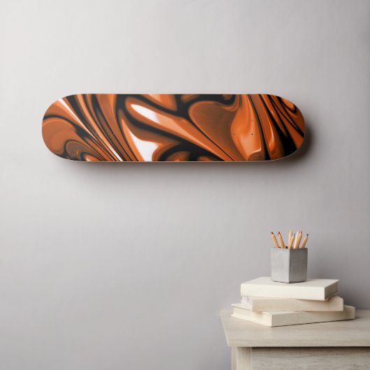 Skateboard Océan orange Abstrait (Art mural (Horz))