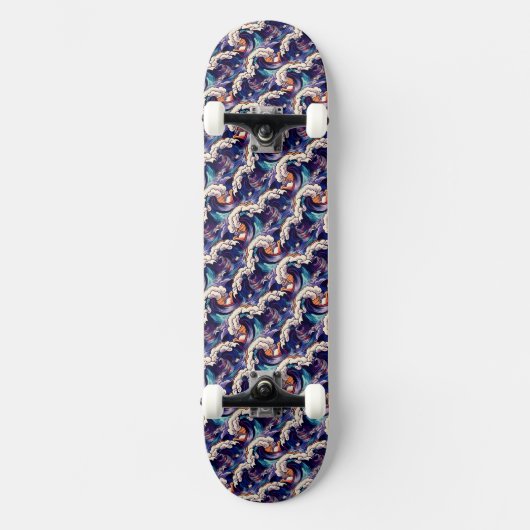 Skateboard Océan Waves Mer Japonais Abstrait Motif (Recto)