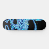 Skateboard Octopus bleu noir (Horz)