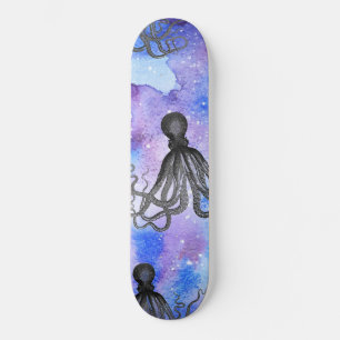 Skateboard - Octopus noir et blanc