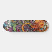 Skateboard Octopus psychédélique coloré (Horz)