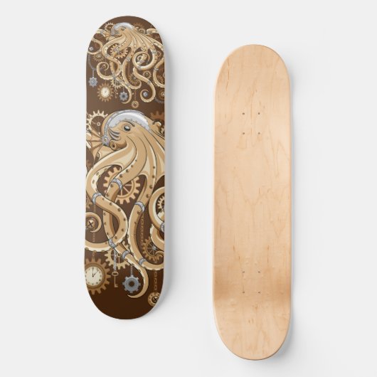 Skateboard Octopus Steampunk Surreal Retro Style Machine (Recto)