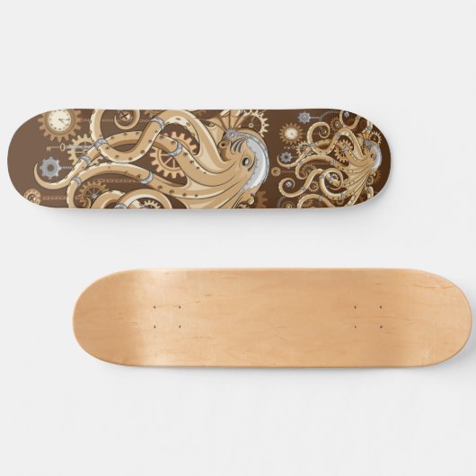 Skateboard Octopus Steampunk Surreal Retro Style Machine (Horz)