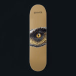 Skateboard Oeil Dinosaure T Rex Personnalisé<br><div class="desc">Tableau de chevet de dinosaure de T rex gras. Ajoutez simplement votre nom.</div>