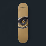 Skateboard Oeil Dinosaure T Rex Personnalisé<br><div class="desc">Tableau de chevet de dinosaure de T rex gras. Ajoutez simplement votre nom.</div>