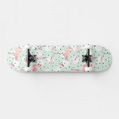 Skateboard Oiseau de Flamant rose avec des plumes (Horz)
