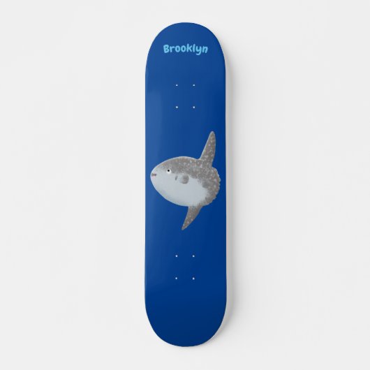 Skateboard Oiseau de mer mola mola mignonne caricature (Devant)