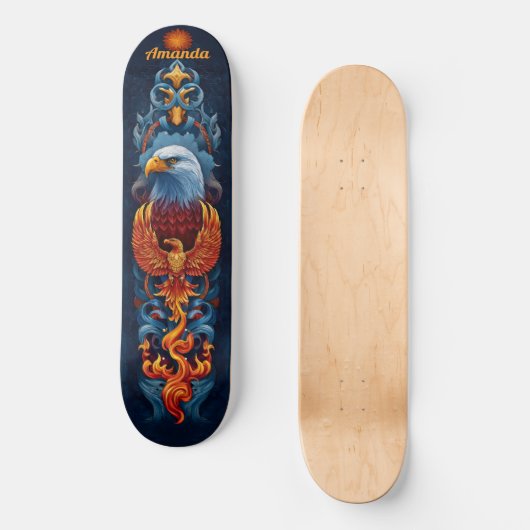Skateboard Oiseau de Phoenix (Recto)
