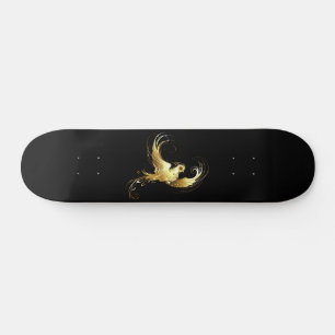 Skateboard Oiseau d'or sur Arrière - plan noir