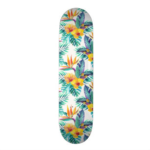 Skateboard Oiseau du paradis et du motif d'orchidée