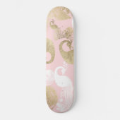 Skateboard Oiseau royal rose (Recto)