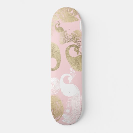 Skateboard Oiseau royal rose (Recto)