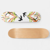Skateboard oiseaux noirs chantant dans la nuit (Horz)