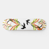 Skateboard oiseaux noirs chantant dans la nuit (Horz)