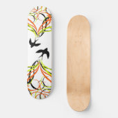 Skateboard oiseaux noirs chantant dans la nuit (Recto)