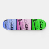Skateboard Old Classic Car Watercolor Pop Art Imprimer (Horz)