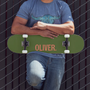 Skateboard Olive Green Nom moderne Classique tendance