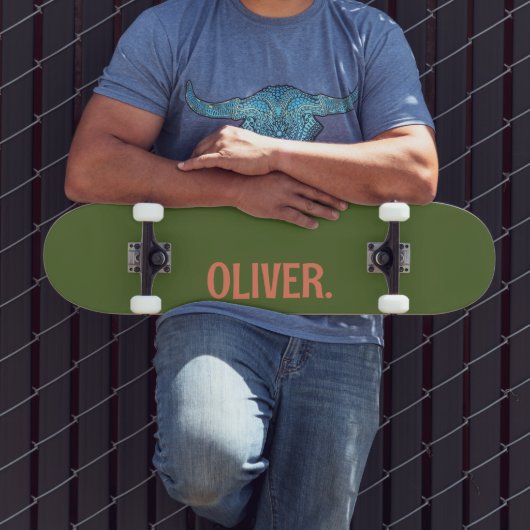 Skateboard Olive Green Nom moderne | Classique tendance (Extérieur 3)