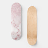 Skateboard Ombre de marbre de marbre rose rose brillant (Recto)