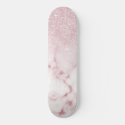 Skateboard Ombre de marbre de marbre rose rose brillant (Recto)