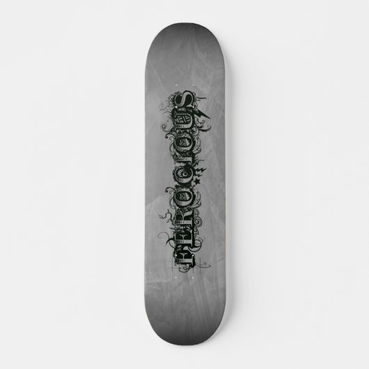 Skateboard Ombre gris ardoise de tatouage féroce (Devant)