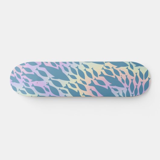 Skateboard Ombre Poisson Requin Baleine sur galaxie en pente (Horz)