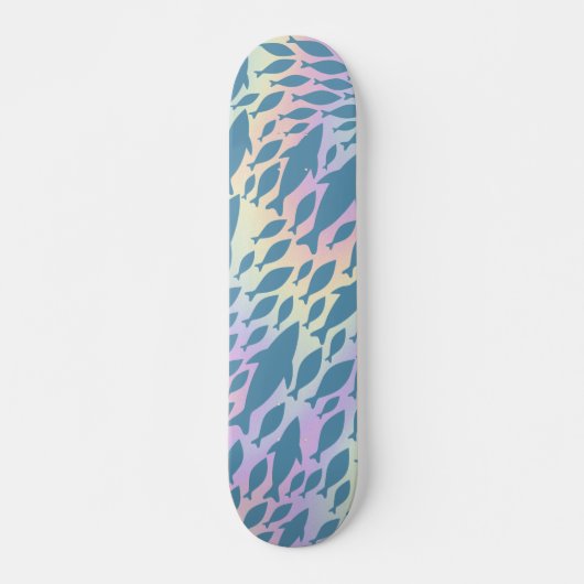 Skateboard Ombre Poisson Requin Baleine sur galaxie en pente (Devant)