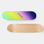 Skateboard Ombre violet jaune vert printemps couleurs été (Horz)