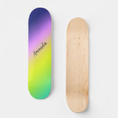 Skateboard Ombre violet jaune vert printemps couleurs été (Recto)