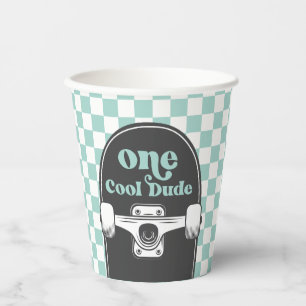 Skateboard One Cool Dude 1e Verjaardag Papieren Bekers