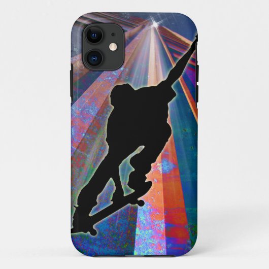 Skateboard op een bouwRay Case-Mate iPhone Case (Achterkant)