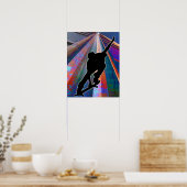 Skateboard op een bouwRay Poster (Keuken)