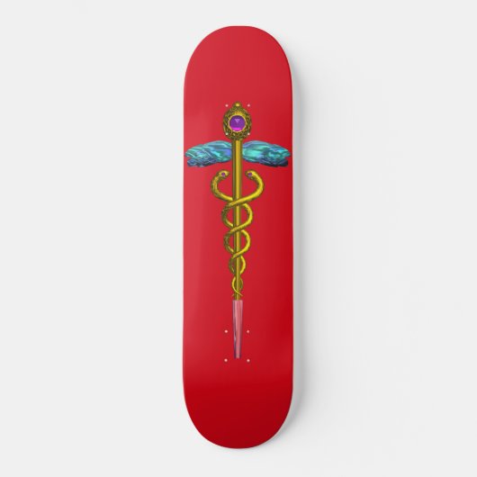 Skateboard OR CADUCUS, rouge (Recto)