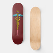 Skateboard OR CADUCUS, rouge (Recto)