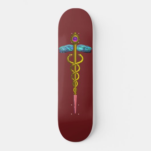 Skateboard OR CADUCUS, rouge (Recto)