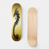 SKATEBOARD OR ET CONCEPTION NOIRE DE DRAGON (Recto)