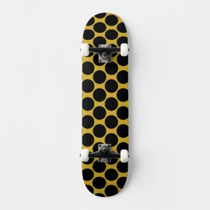 Skateboard Or métallique avec style point noir