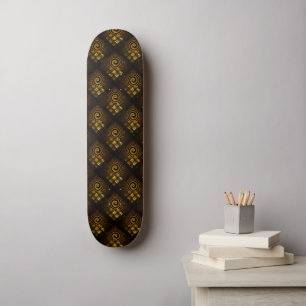 Skateboard Or Moderne Boho Élégant Motif d'Art Abstrait #502